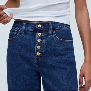 Madewell High Rise Flower Button Jeans